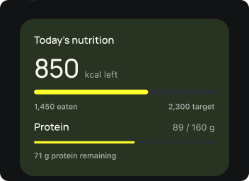 Fistbump nutrition preview: calories and protein remaining